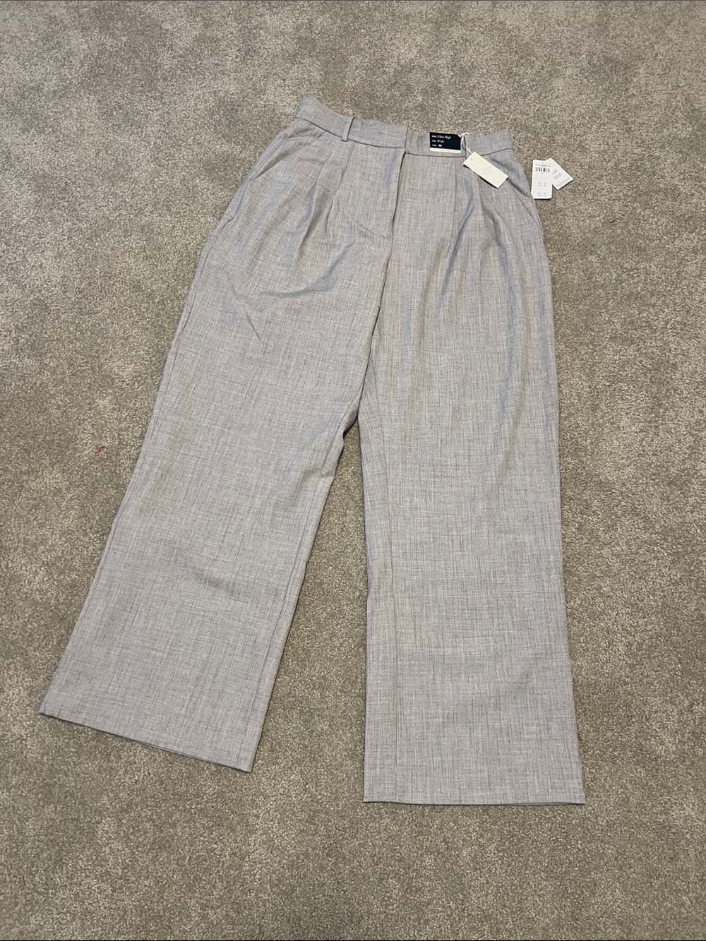The A&F Sloane Tailored Pant - Wide Leg Gray Dress Pants size 30